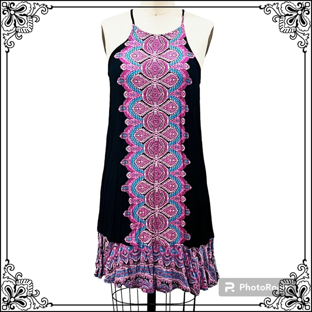 XHILARATION Floral Paisley Print Bohemian Sun Dress - Size M